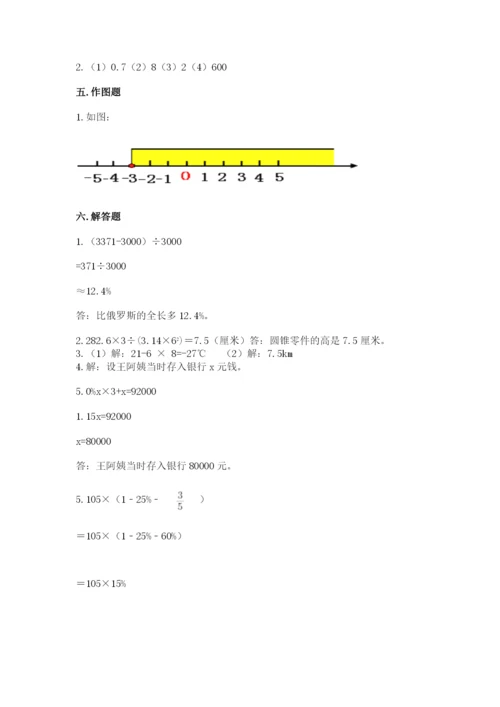 天津市宝坻区六年级下册数学期末测试卷必考题.docx