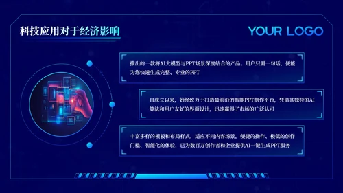 蓝色科技风未来已来科技应用202X年度科技应用年终总结PPT模板