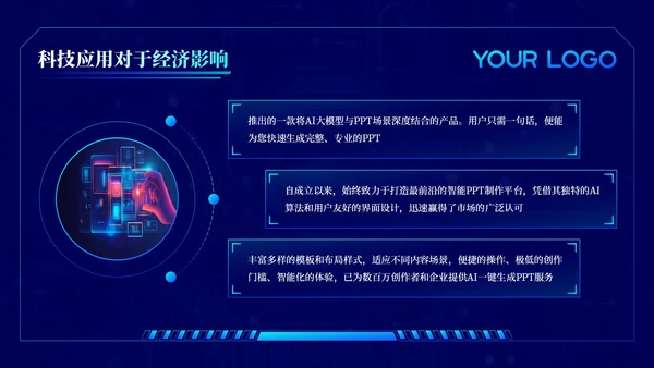 蓝色科技风未来已来科技应用202X年度科技应用年终总结PPT模板