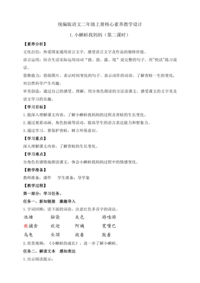 【课堂无忧】1.小蝌蚪找妈妈 任务型教学（第2课时）（教案）