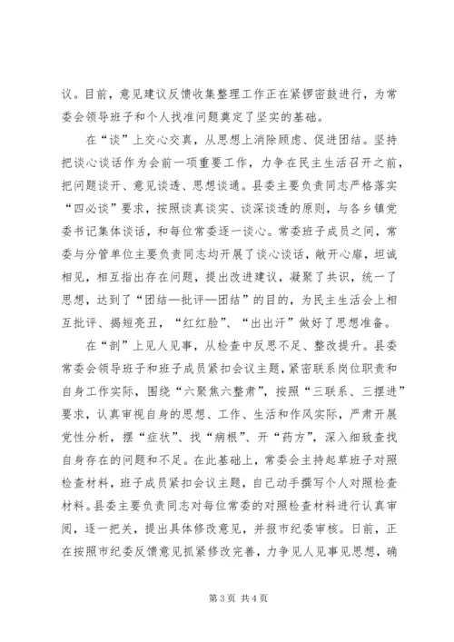 县纪委推进“讲严立”警示教育专题民主生活会情况汇报.docx