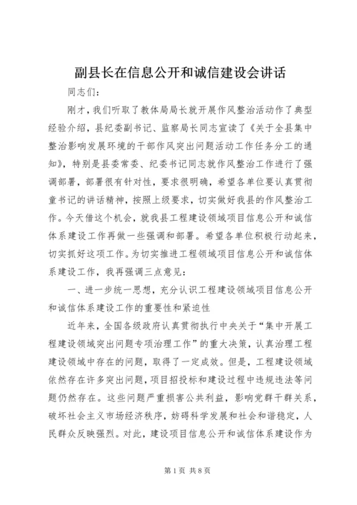 副县长在信息公开和诚信建设会讲话.docx