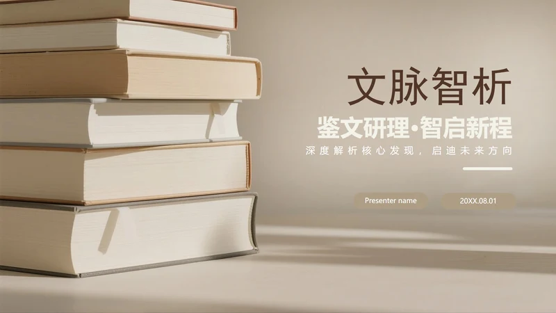 卡其色简约实景风学术汇报文献汇报PPT模板