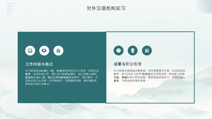 汉语言文学专业大学生职业生涯规划发展展示PPT模版