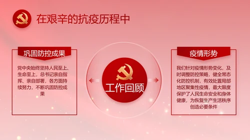 红色大气政府党支部年终工作总结PPT