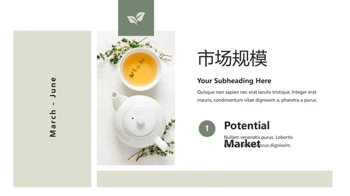 清新典雅绿茶果汁品牌茶文化宣传PPT模板
