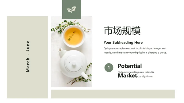 清新典雅绿茶果汁品牌茶文化宣传PPT模板