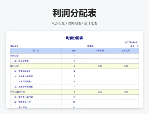主营业务收支明细表
