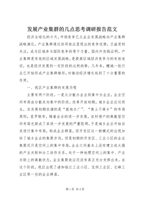 发展产业集群的几点思考调研报告范文.docx