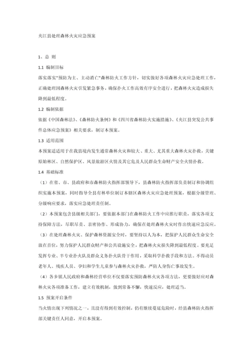 夹江县处置森林火灾应急专题预案.docx