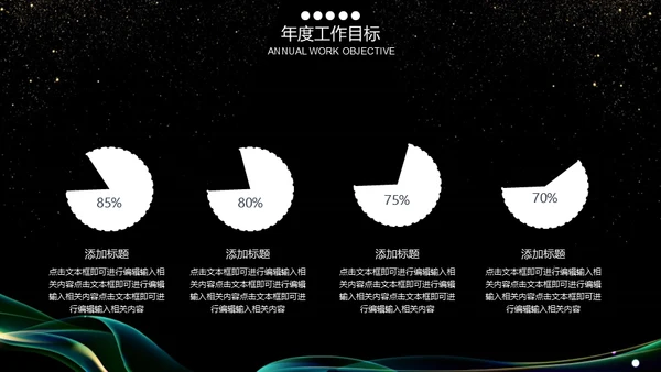 抽象曲线金粉质感商务报告通用PPT模板