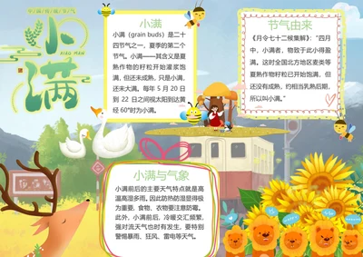 小满二十四节气Word小报