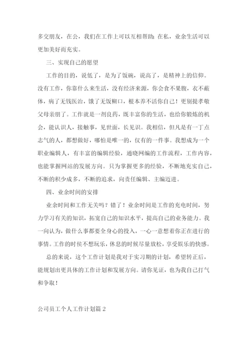 公司员工个人工作计划(5篇).docx