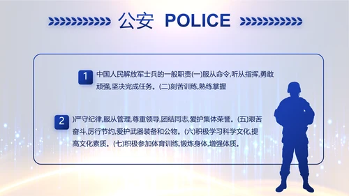 蓝色科技感派出所工作总结计划动态PPT