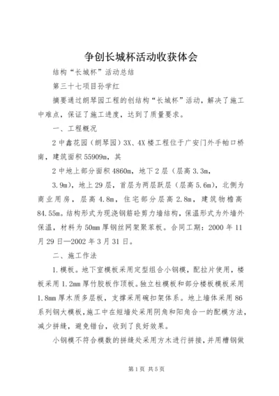 争创长城杯活动收获体会.docx