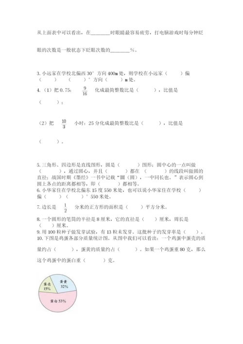 2022六年级上册数学期末测试卷附完整答案（精选题）.docx