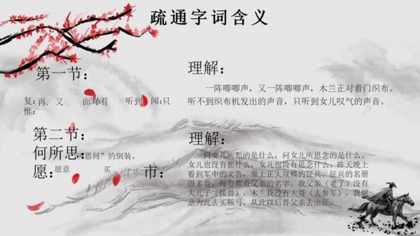 水墨风语文木兰诗通用PPT课件