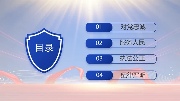 蓝色大气公安民警年终述职报告动态PPT模板