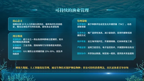 蓝色科技风世界海洋日PPT模版