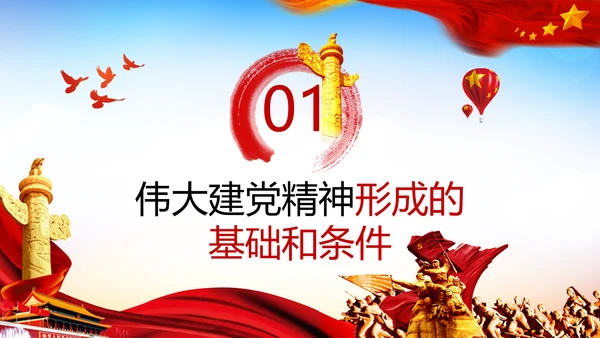 建党100周年伟大的建党精神七一讲话PPT
