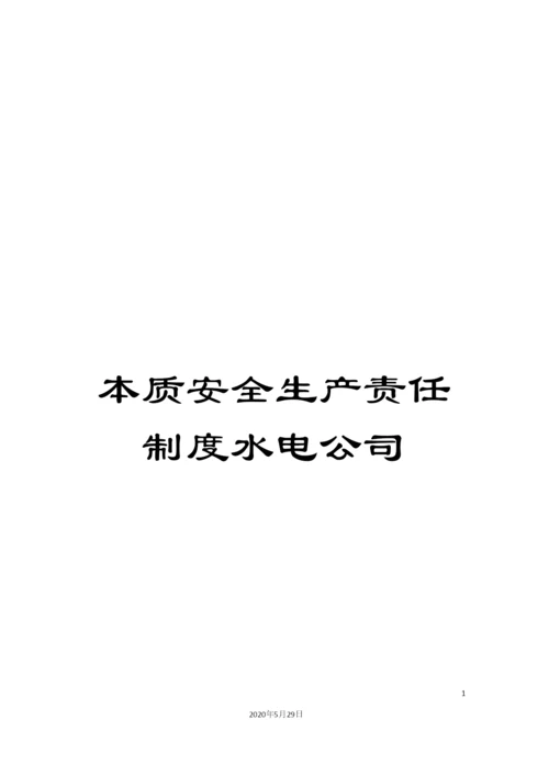 本质安全生产责任制度水电公司.docx