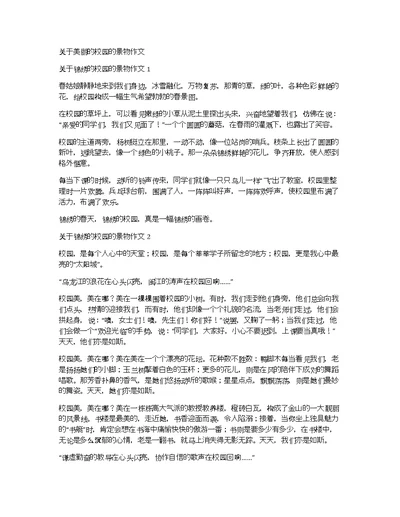 关于美丽的校园的景物作文