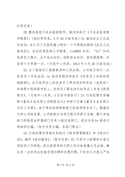 改革与整改计划方案(修改版).docx