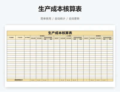 生产成本核算表