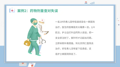 简约插画卡通医疗医院医生护士护理不良事件课件教学模板护理培训