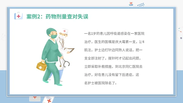 简约插画卡通医疗医院医生护士护理不良事件课件教学模板护理培训