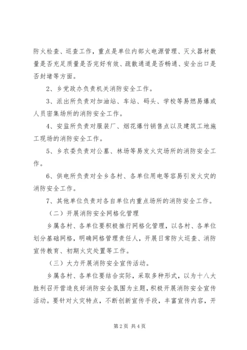 乡镇开展喜迎十八大消防安全保卫工作实施方案.docx