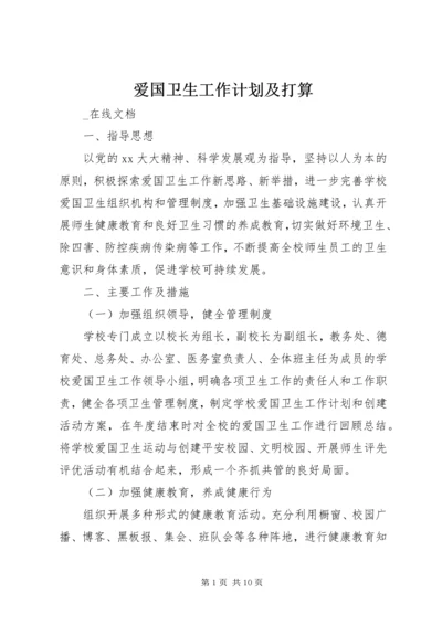 爱国卫生工作计划及打算.docx