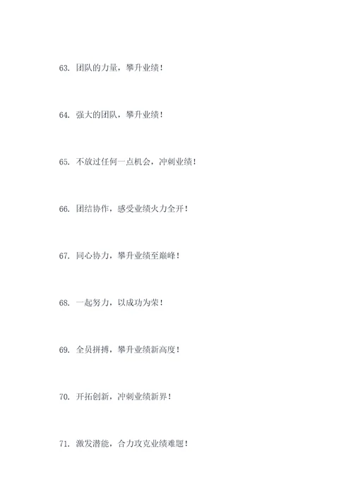 关于团队业绩冲刺的口号