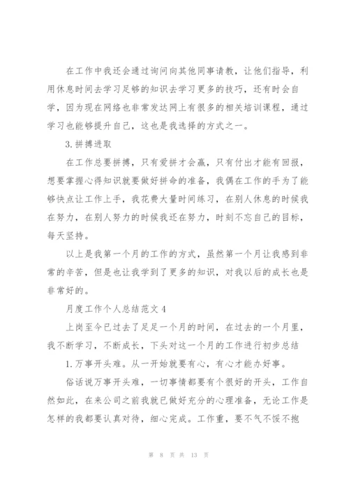 月度工作个人总结报告范文.docx