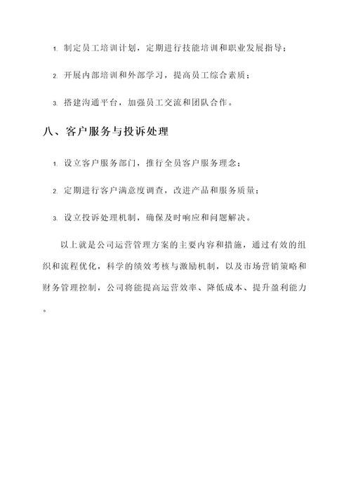 公司运营管理方案