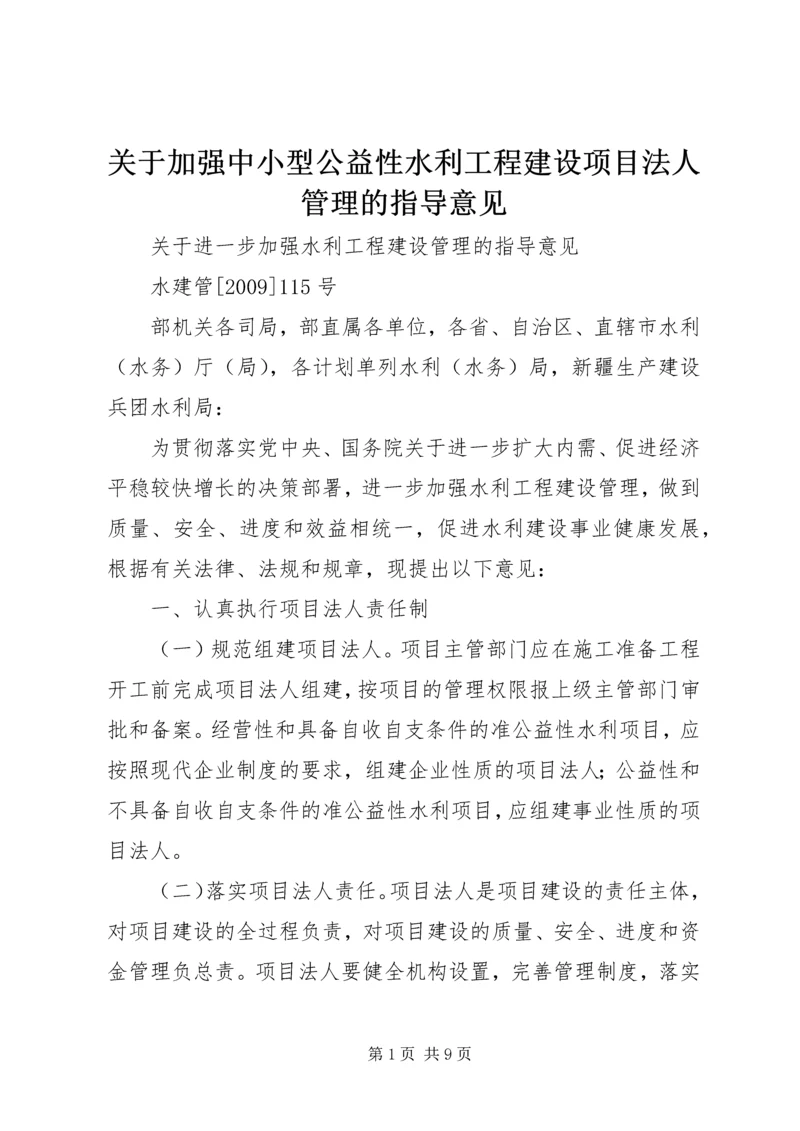 关于加强中小型公益性水利工程建设项目法人管理的指导意见 (2).docx