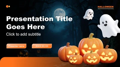 橙黄色3D风万圣节活动策划营销方案PPT主题模板