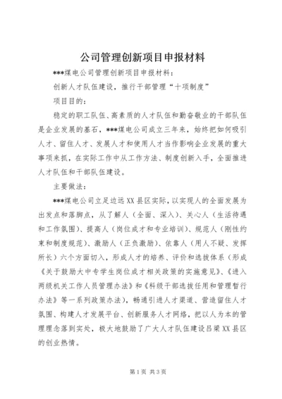 公司管理创新项目申报材料 (2).docx