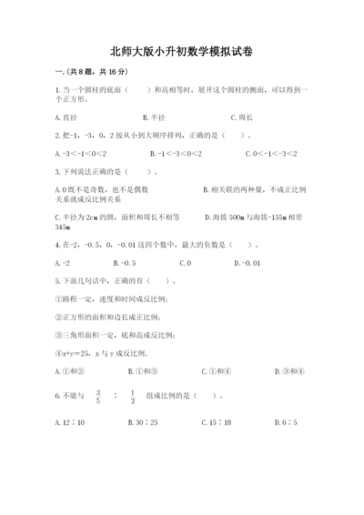 北师大版小升初数学模拟试卷（名师系列）.docx