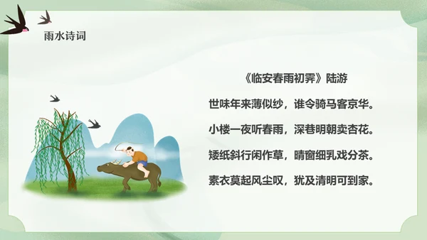 二十四节气之雨水节气课件通用PPT模板