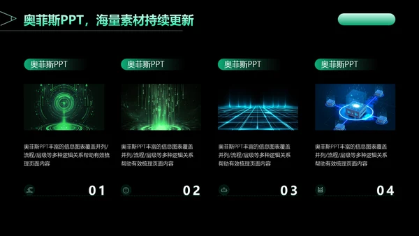 科技风黑绿色论文答辩PPT
