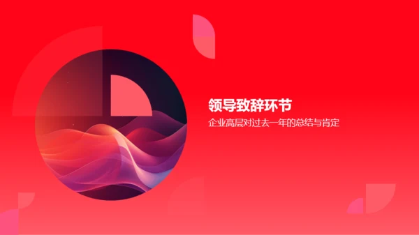 红色渐变企业年终总结表彰大会PPT模板