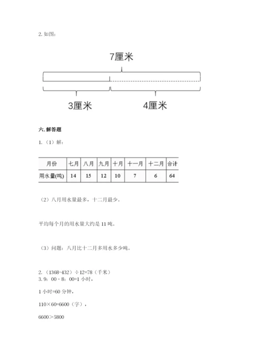 人教版四年级上册数学 期末测试卷附答案（完整版）.docx