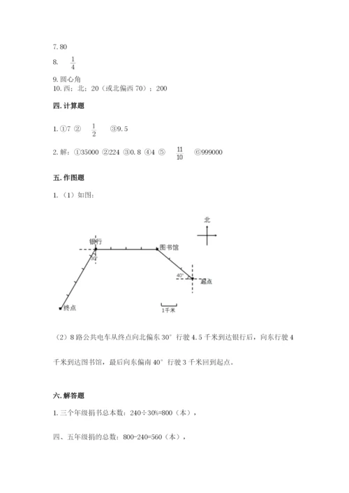 2022年人教版六年级上册数学期末测试卷（突破训练）word版.docx