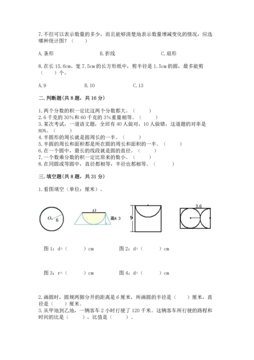 人教版六年级上册数学期末测试卷带答案（能力提升）.docx