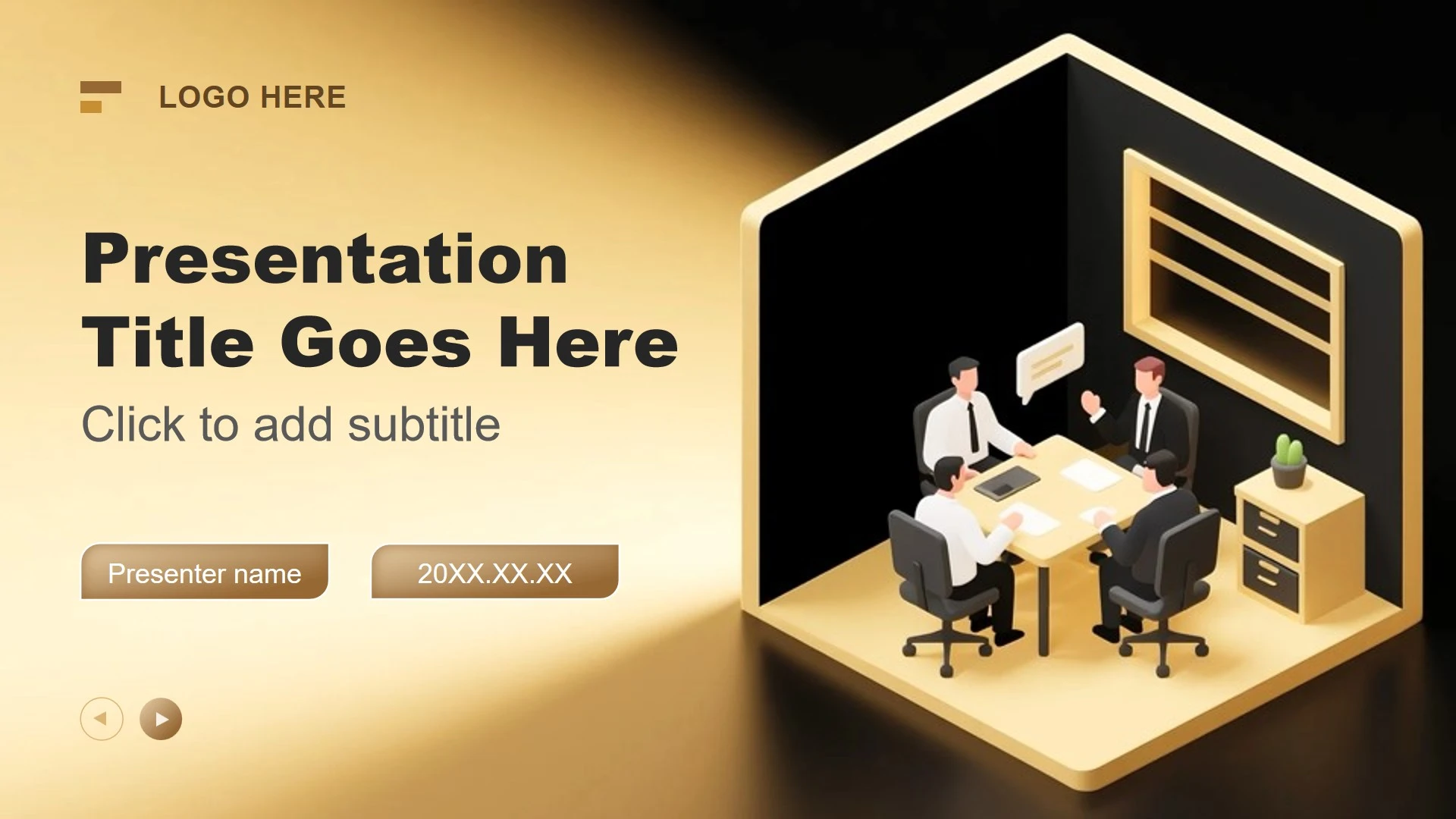 黑金色2.5D插画风大学生职业规划PPT主题模板