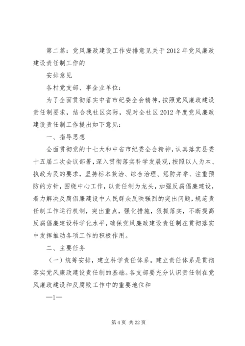 市统计局党风廉政建设责任制工作安排意见 (2).docx