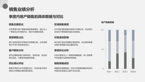 灰色商务风地产家居季度总结PPT模板