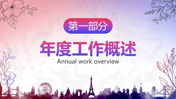 彩色简约欢迎领导检查工作汇报PPT模板