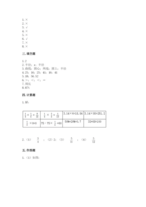 小学数学六年级上册期末测试卷及参考答案【培优a卷】.docx